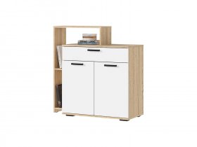 Комод 1000 КМ-01 Санса (дуб сонома/белый) в Маслянино - maslyanino.mebel-nsk.ru | фото