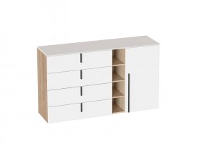 Комод 4 ящ 1 дв Ренн спальня в Маслянино - maslyanino.mebel-nsk.ru | фото