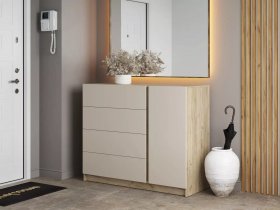 Комод Бостон  КМ-001 (дуб крафт серый/кашемир) в Маслянино - maslyanino.mebel-nsk.ru | фото