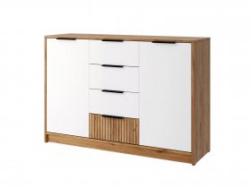 Комод КМ-002 Ивис (дуб крафт золотой/белый) в Маслянино - maslyanino.mebel-nsk.ru | фото