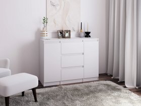 Комод Км011 (белый) в Маслянино - maslyanino.mebel-nsk.ru | фото