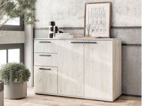 Комод Стандарт-3 NEW (дуб крафт белый) в Маслянино - maslyanino.mebel-nsk.ru | фото