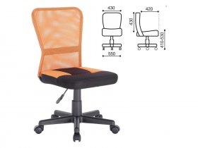 Кресло компактное BRABIX Smart MG-313, без подлокотников, комбинированное, черное/оранжевое в Маслянино - maslyanino.mebel-nsk.ru | фото