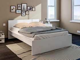 Кровать двуспальная 1,4м Леон СБ-3368 (белый) в Маслянино - maslyanino.mebel-nsk.ru | фото