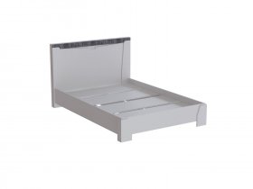 Кровать двуспальная 1,6 Ливерпуль (белый/бетон светлый) в Маслянино - maslyanino.mebel-nsk.ru | фото