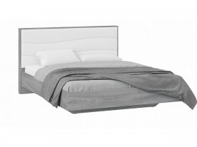 Кровать двуспальная 1,6 м «Миранда» Тип 1 (Дуб Гамильтон/Белый глянец) в Маслянино - maslyanino.mebel-nsk.ru | фото