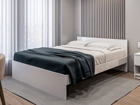 Кровать двуспальная 1,6м Бруклин СБ-3354 (белый) в Маслянино - maslyanino.mebel-nsk.ru | фото
