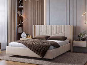 Кровать двуспальная 1,6м Диор (кашемир суфле (велюр)) в Маслянино - maslyanino.mebel-nsk.ru | фото