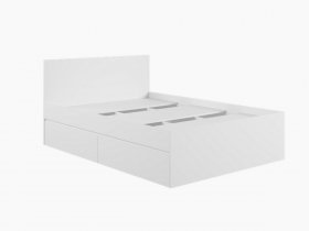 Кровать двуспальная с ящиками 1,4м Мадера-М1400 (белый) в Маслянино - maslyanino.mebel-nsk.ru | фото