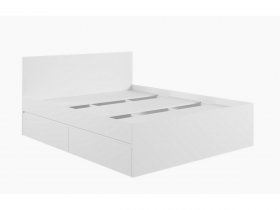 Кровать двуспальная с ящиками 1,6м Мадера-М1600 (белый) в Маслянино - maslyanino.mebel-nsk.ru | фото
