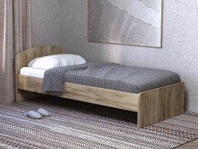 Кровать односпальная 80 с низкой спинкой (дуб крафт серый) в Маслянино - maslyanino.mebel-nsk.ru | фото
