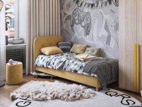 Кровать односпальная Лео 0,9 м в Маслянино - maslyanino.mebel-nsk.ru | фото