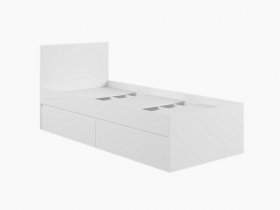 Кровать односпальная с ящиками 0,9м Мадера-М900 (белый) в Маслянино - maslyanino.mebel-nsk.ru | фото