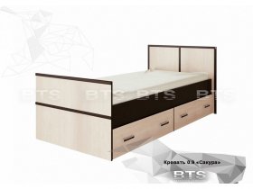 Кровать односпальная с ящиками 0,9м Сакура (BTS) в Маслянино - maslyanino.mebel-nsk.ru | фото