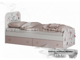 Кровать с ящиками Малибу КР-10 в Маслянино - maslyanino.mebel-nsk.ru | фото