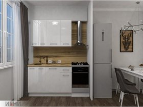 Кухонный гарнитур МДФ Выгодно и точка 1,5 м (белый глянец) в Маслянино - maslyanino.mebel-nsk.ru | фото