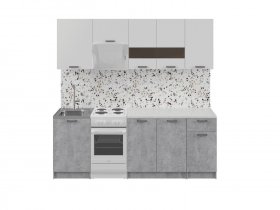 Кухонный гарнитур Розалия 1,7 м (белый/цемент) в Маслянино - maslyanino.mebel-nsk.ru | фото