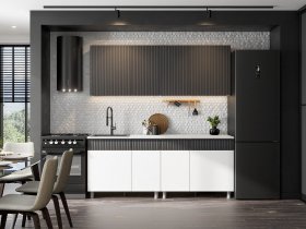 Кухонный гарнитур София (2,0м) (бланж/графит матовый) в Маслянино - maslyanino.mebel-nsk.ru | фото