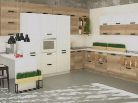 Модульная кухня Фиджи 2,3м (крафт) в Маслянино - maslyanino.mebel-nsk.ru | фото
