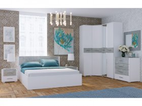 Модульная спальня Бьянка (белый/бетон) в Маслянино - maslyanino.mebel-nsk.ru | фото