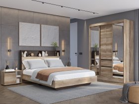 Модульная спальня Энигма (венге/дуб каньон) в Маслянино - maslyanino.mebel-nsk.ru | фото