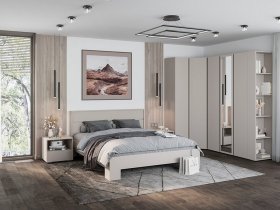 Модульная спальня Люмо (кашемир) в Маслянино - maslyanino.mebel-nsk.ru | фото