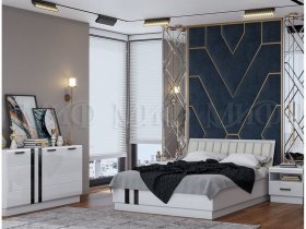 Модульная спальня Магнолия  (белый глянец) в Маслянино - maslyanino.mebel-nsk.ru | фото