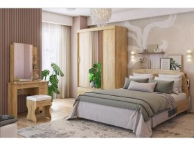 Модульная спальня Виктория-1 (дуб крафт золотой) в Маслянино - maslyanino.mebel-nsk.ru | фото