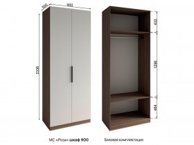 Шкаф 900 Роза (орех франклин карамельный/бежевый скин) в Маслянино - maslyanino.mebel-nsk.ru | фото