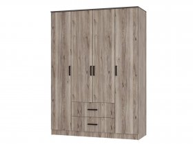 Шкаф четырехстворчатый Титан (дуб смоки) в Маслянино - maslyanino.mebel-nsk.ru | фото