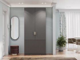 Шкаф двухстворчатый Эккервуд (Нью) (графит) в Маслянино - maslyanino.mebel-nsk.ru | фото