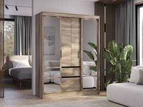 Шкаф-купе ШКК-06 Энигма (венге/дуб каньон) в Маслянино - maslyanino.mebel-nsk.ru | фото