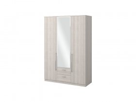 Шкаф трехдверный с зеркалом Роксана (ясень шимо светлый) в Маслянино - maslyanino.mebel-nsk.ru | фото