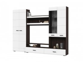Стенка ГС-01 Либерти (венге/белый глянец) в Маслянино - maslyanino.mebel-nsk.ru | фото