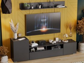 Стенка «Сильвия» (графит серый) в Маслянино - maslyanino.mebel-nsk.ru | фото