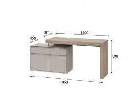 Стол 22 J-КШ Этна (дуб эндгрей/кашемир) в Маслянино - maslyanino.mebel-nsk.ru | фото