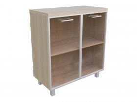 Тумба 2 двери со стеклом (бронза) Президент-ПРО Пр502 в Маслянино - maslyanino.mebel-nsk.ru | фото