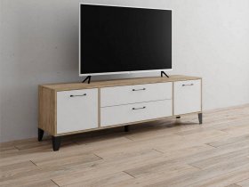 Тумба под ТВ Парус-13 (дуб крафт серый/белый) в Маслянино - maslyanino.mebel-nsk.ru | фото