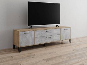 Тумба под ТВ Парус-13 (дуб крафт серый/цемент) в Маслянино - maslyanino.mebel-nsk.ru | фото