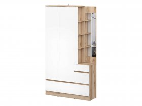 Вешалка с зеркалом Брауни (дуб делано/белый) в Маслянино - maslyanino.mebel-nsk.ru | фото